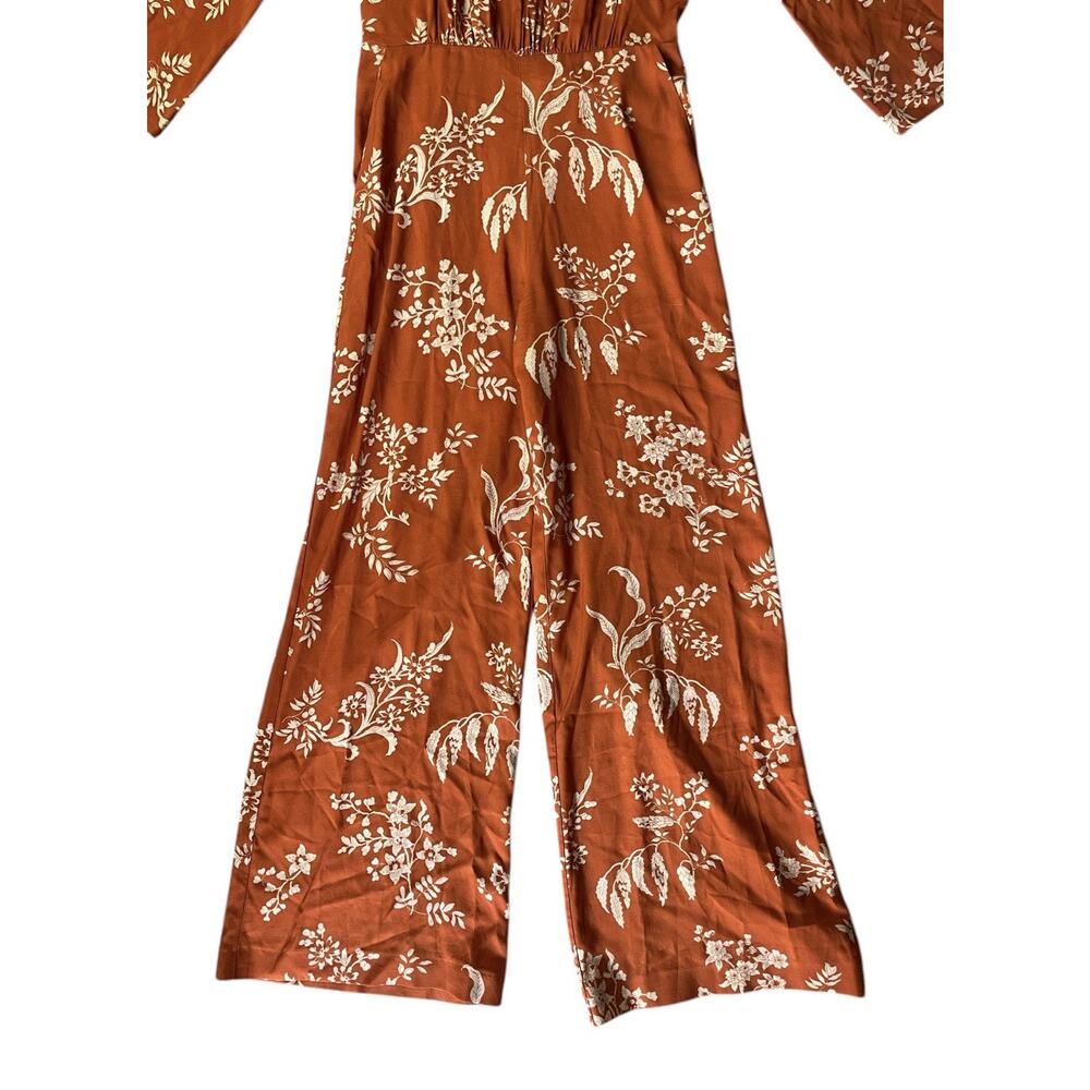 Sezane Floral Jumpsuit in Rust and Cream - Picture 6 of 10